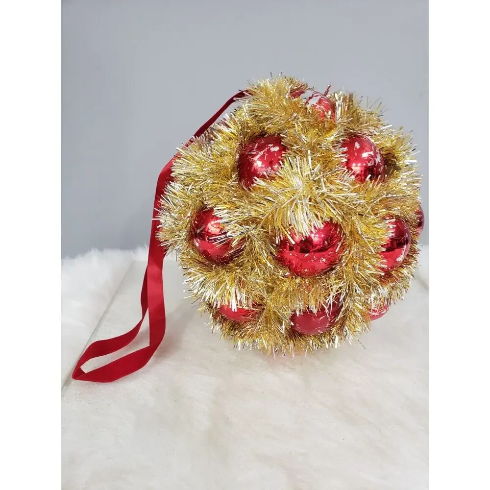 Vintage Christmas Tinsel Ball Hanging Decoration 9
